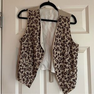 Beaded cream vintage vest